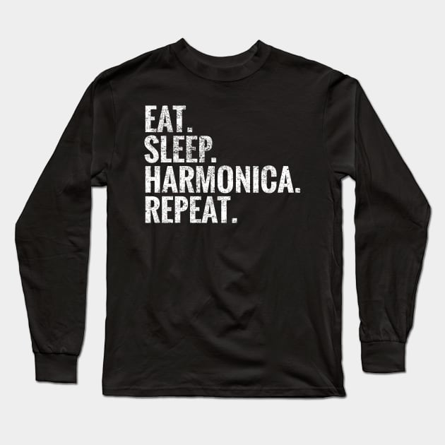 Eat Sleep Harmonica Repeat Long Sleeve T-Shirt by TeeLogic